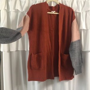 Maurices Color Block Sleeve Cardigan Sweater